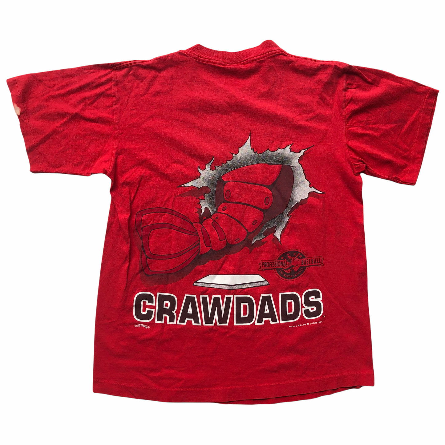 hickory crawdads vintage 90s shirt red
