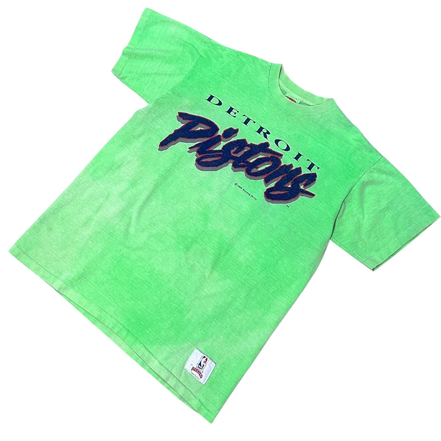 Detroit Pistons Vintage Lime Green Tee