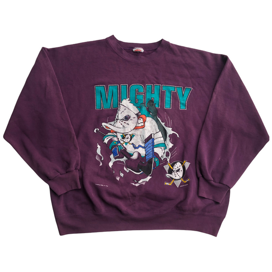 Anaheim Mighty Ducks Double Sided Crewneck Sweatshirt