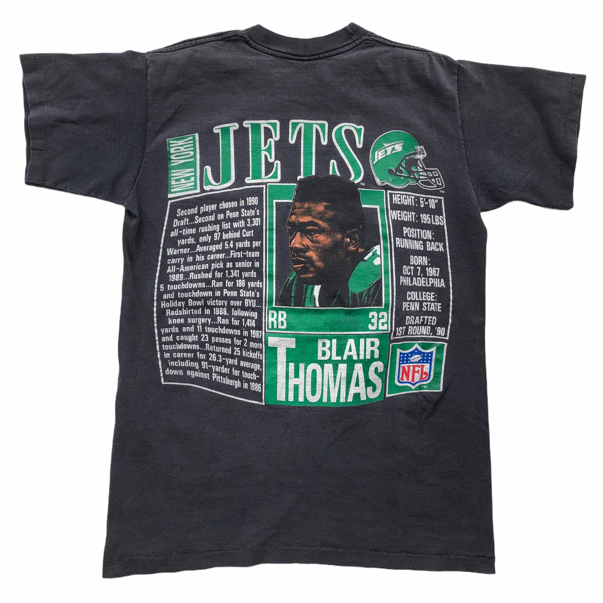 New York Jets Blair Thomas Vintage Two-Sided T-Shirt